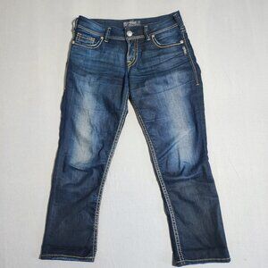 Silver Jeans Suki Capri women's size 29 ink blue straight leg
